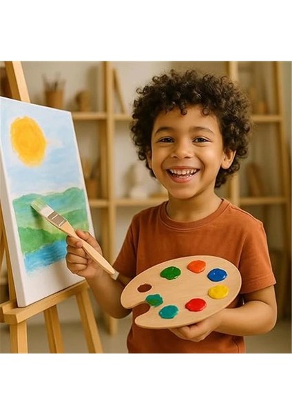 Tuval Duvar Geniş Alan 3lü Zemin Fırçası Beyaz Kıl Fırça Ahşap Sap fırsatları