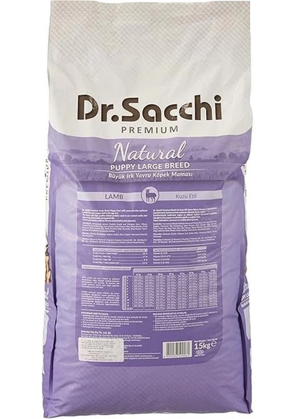 Dr.sacchi Premium Kuru Köpek Maması, Kuzu Etli, Yavru Köpek, Büyük Irk, 15 kg fiyatları