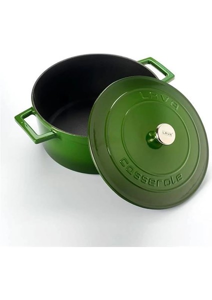 Metal Döküm Yuvarlak Tencere, 24 Cm, Yeşil fiyatları