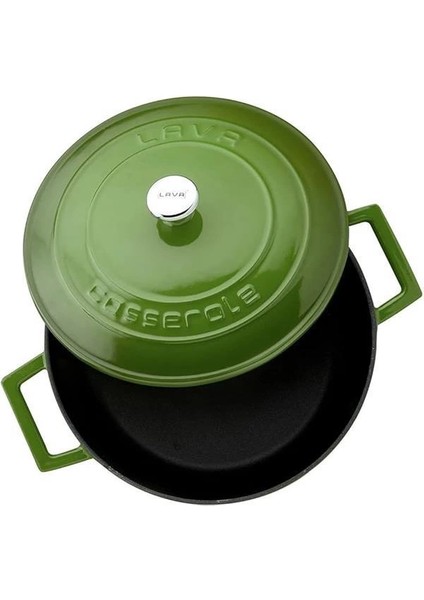 Metal Döküm Yuvarlak Tencere, 24 Cm, Yeşil modelleri