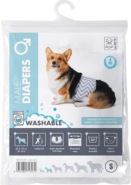 M-Pets Erkek Köpekler Için Yıkanabilir Külot (S)