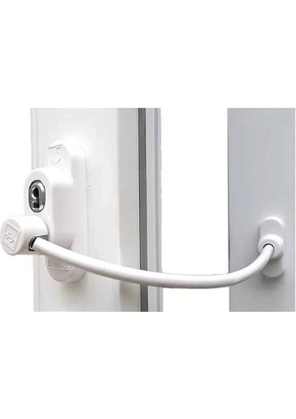 5 Adet Penkid Çelik Halatlı Pvc Pencere Çocuk Emniyet Kilidi Beyaz