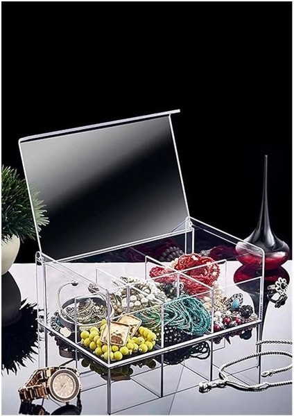 Akrilik Çay Kutusu 6 Bölmeli Kapaklı Poşet Bitki Çayı Saklama Kabı - Akrilik Pratik ve Şık indirimleri