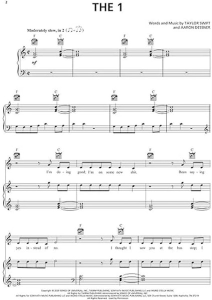 Taylor Swift - Folklore: Piano/vocal/guitar Songbook fırsatları