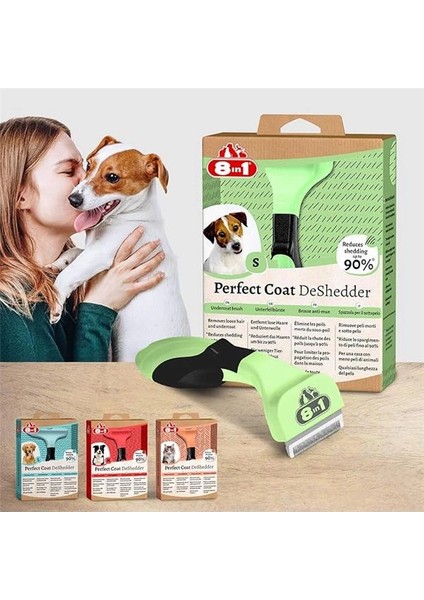 Perfect Coat Deshedder Küçük Irk Köpek Tarağı, Kısa ve Uzun Tüylü Köpekler Için