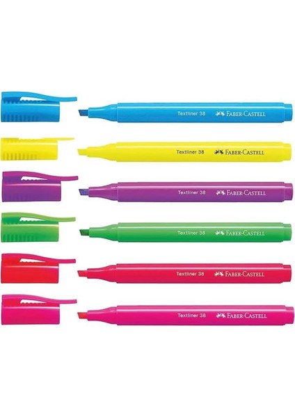 Faber-Castell Fosforlu Kalem 38 Neon Renkler 6'lı fırsatları