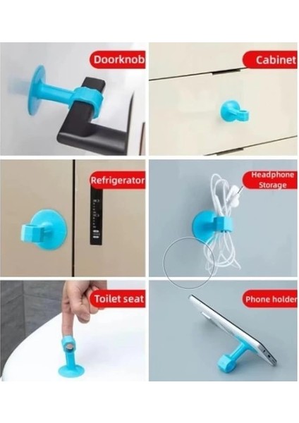 Vantuzlu Geçmeli Kapı Kolu Stoper, 4'lü Set, Darbe Önleyici ve Kolay Montaj, Dayanıklı ve fırsatları