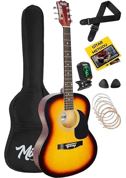 RG-530SB Kaliteli Gün Batımı 40 Inç Akustik Gitar Seti 4/4 Yetişkin