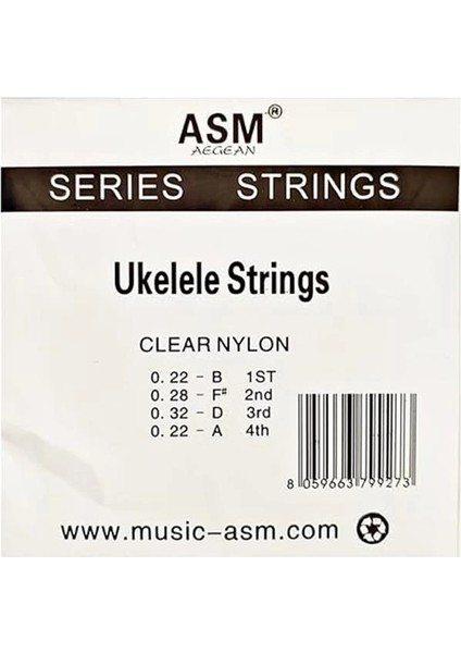 Asm Aegean Ukulele Teli Takım Şeffaf