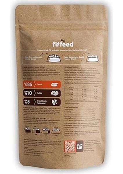 Freeze-Dried Kuru Çiğ Kedi Maması -%85 Tavuk - 300G indirimleri