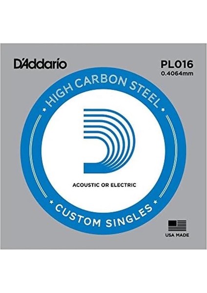 D'addario PL016 Tek Elektro Gitar Teli (16) indirimleri