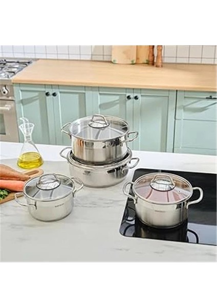 Belen 8 Parça Çelik Tencere Seti