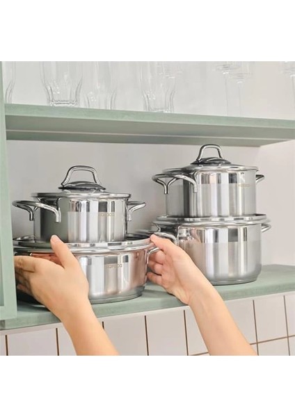 Belen 8 Parça Çelik Tencere Seti