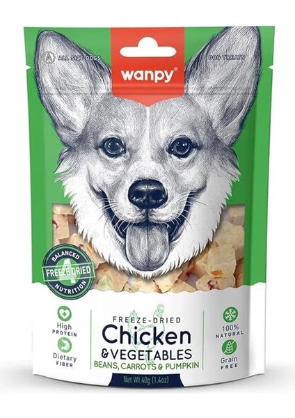 Köpek Dondurularak Kurutulmuş Tavuk & Sebze, 40 Gram