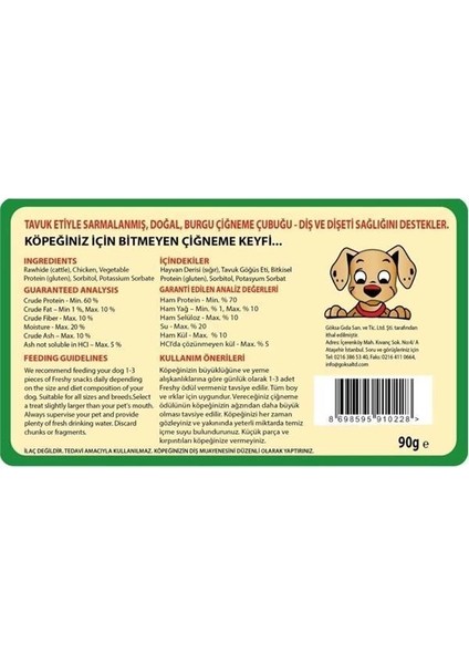 Tavuk Kaplı Burgu Çubuklar 13 cm 10 Adet fiyatları