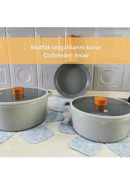 12'li Set Tava Tencere Koruyucu ve Düzenleyici Keçesi (Gri) modelleri