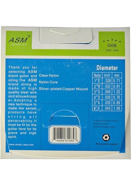 Asm Aegean Klasik Gitar Teli Takım modelleri