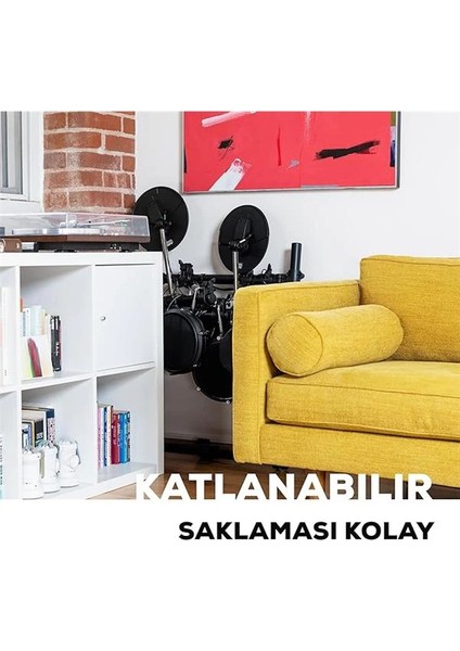 Turbo Mesh Kit - Elektronik Davul Seti, Dijital Bateri, Yeni Başlayanlar Için Sessiz 8 Inç