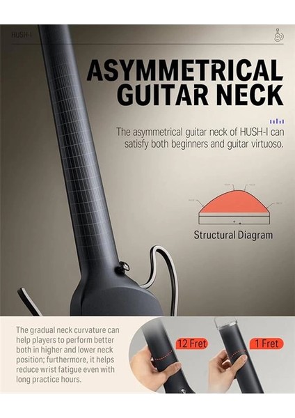 Hush-I Silent Gitar (Siyah)