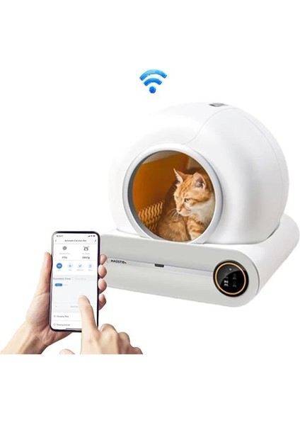 BF01 Akıllı Otomatik Kedi Tuvaleti, Uzaktan Kontrol, 65LT Hazne, 9lt Çöp Haznesi-Uv Kötü modelleri