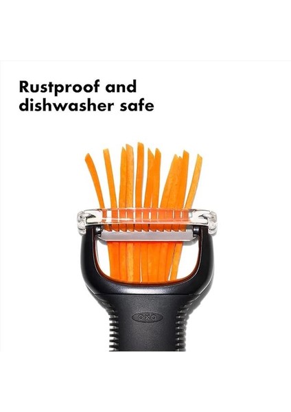 Good Grips Paslanmaz Çelikten Jülyen Şeritler Için Soyucu, Siyah indirimleri