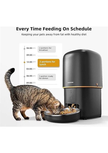 PF02 Akıllı Kedi Köpek Otomatik Mama Kabı, Tuya App-Wifi Uzaktan Kontrol, 4lt Hazne, Metal indirimleri