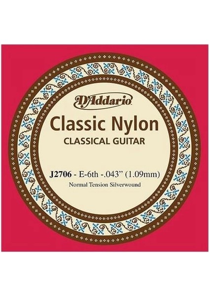 D'addario J2706 Klasik Gitar Tek Teli, Classic Nylon, Normal Tension