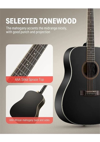 Dag-1cb Dreadnought Akustik Gitar Seti (Siyah) fiyatları