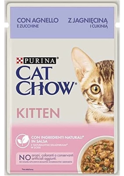 Cat Chow Kitten Kuzu Etli Yavru Kediler Için Yaş Kedi Maması 85 G Paket x 26 modelleri