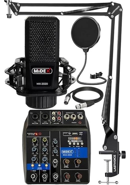MX-2020 Solo Mix Condenser Mikrofon ve Kayıt Mixer Seti