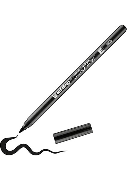 4200 Fırça Uçlu Porselen Kalemi - Siyah - 1 Kalem - Fırça Ucu 1-4 mm