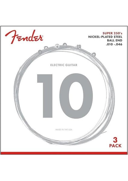 Çamurluk Süper 250 Dize Seti - 250R 3 Kümeler (010/046) Paketi - Nikel Kaplama Çelik - Top