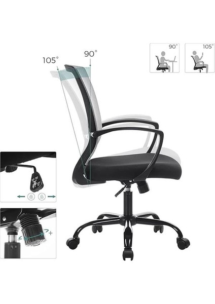 Ofis Sandalyesi, File Kaplamalı Çalışma Masası Sandalyesi, Yüksekliği Ayarlanabilen