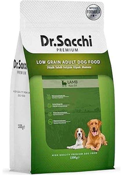 Dr.sacchi Premium Düşük Tahıllı Kuzu Etli Yetişkin Köpek Maması 1,5 kg fiyatları