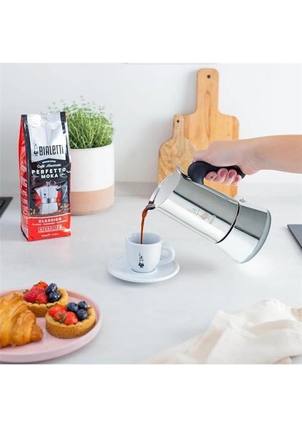 - Venus: 4 Cups Ocak Üstü Espresso Pişirici - 170ML - Gümüş Renk - Paslanmaz Çelik Gövde -