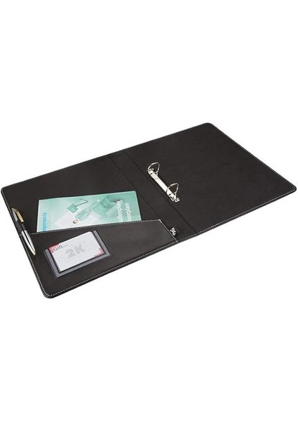 534S A4 Suni Deri Sırt 4 cm 2 Halkalı Elite Klasör, Siyah, A4 fiyatları