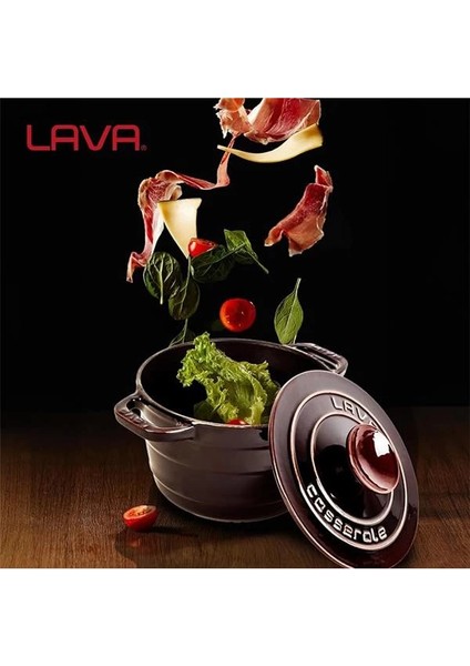 Döküm Yuvarlak Tencere Döküm Demir Kapak Experience Majolik Serisi ÇAP(Ø)23CM