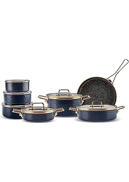 Kristal Emaye Granit Antrasit Ind 14 Prç Çeyiz Set