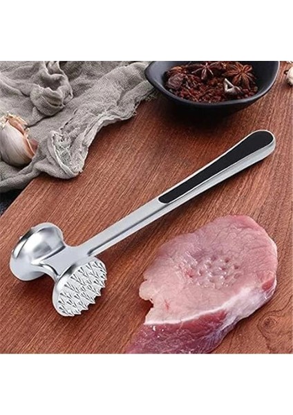 Mallart® Paslanmaz Çelik Et Döveceği, 22 Cm, Çift Taraflı Başlık, Kaymaz Saplı indirimleri