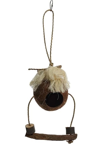 Eastland 703625 Hindistan Cevizi Şeklinde, Ipli, Ahşap Kuş Oyuncağı