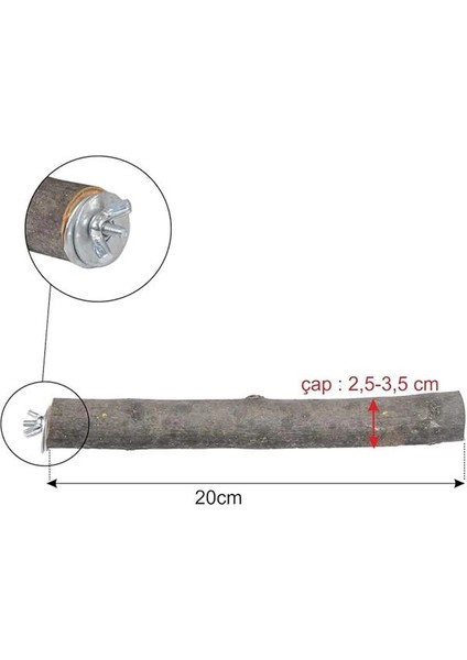 X-Perk Doğal Ağaç Papağan Kuş Tüneği Tünek Boy 20 cm fiyatları