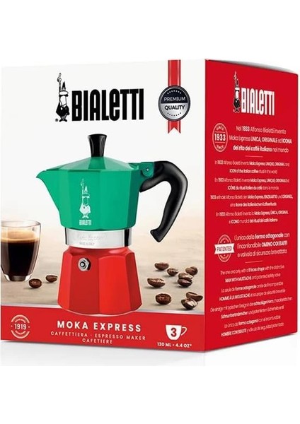 - Moka Express Italia: 3 Cups Ocak Üstü Espresso Pişirici - 130ML - Karma Renk - Alüminyum indirimleri