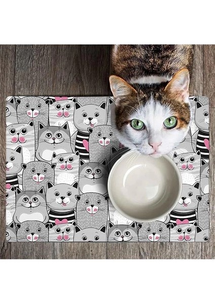 Mama ve Su Evcil Hayvan Beslenme Matı, Kolay Temizlenen Emici Su Geçirmez Kumaş, Küçük Orta indirimleri