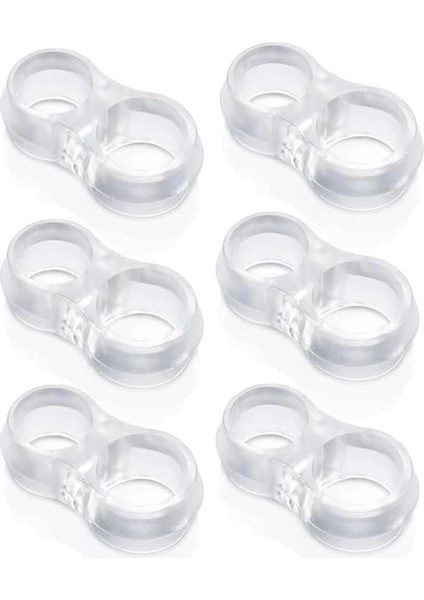 Plastik 6'lı Kapı Kolu Pencere Stoperi, Kapı Arkası Duvar Koruyucu Tampon, Silikon