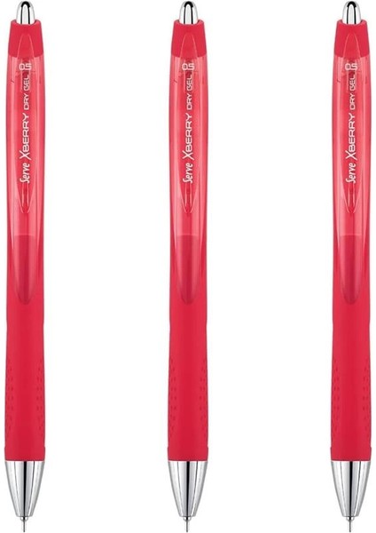 Xberry Jel Kalem 05MM Igne Uc Kırmızı 02 3lu Set
