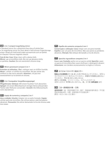 Viva 2´si 1 Arada Kompakt Büyüteçli Ayna, Taş