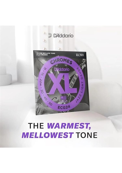 D'addario ECG25 Elektro Gitar Tel Seti, Chromes, Light Gauge (12-5 modelleri