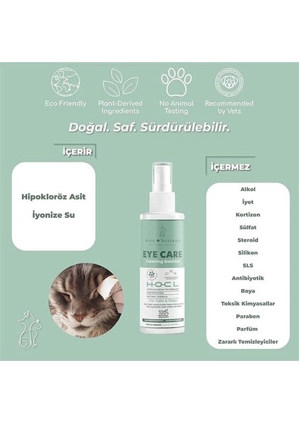 Göz Temizleme Solüsyonu, Alerji Kızarıklık Gözyaşı Lekesi Bakımı, Kedi ve Köpek, 75 ml modelleri