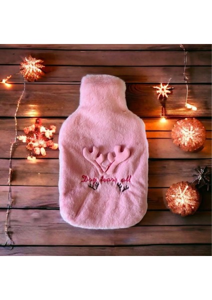 2 Litrelik Geyikli Model Peluş Kılıflı Sıcak Su Torbası