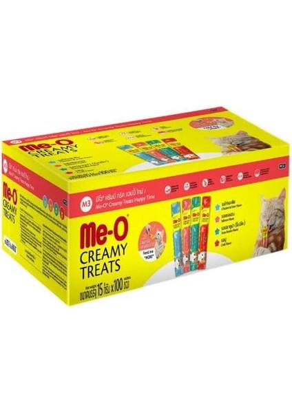 Me-O Mutluluk Mix 4 Çeşit Kedi Krema Ödülü Kutu 25X4X15 gr fiyatları